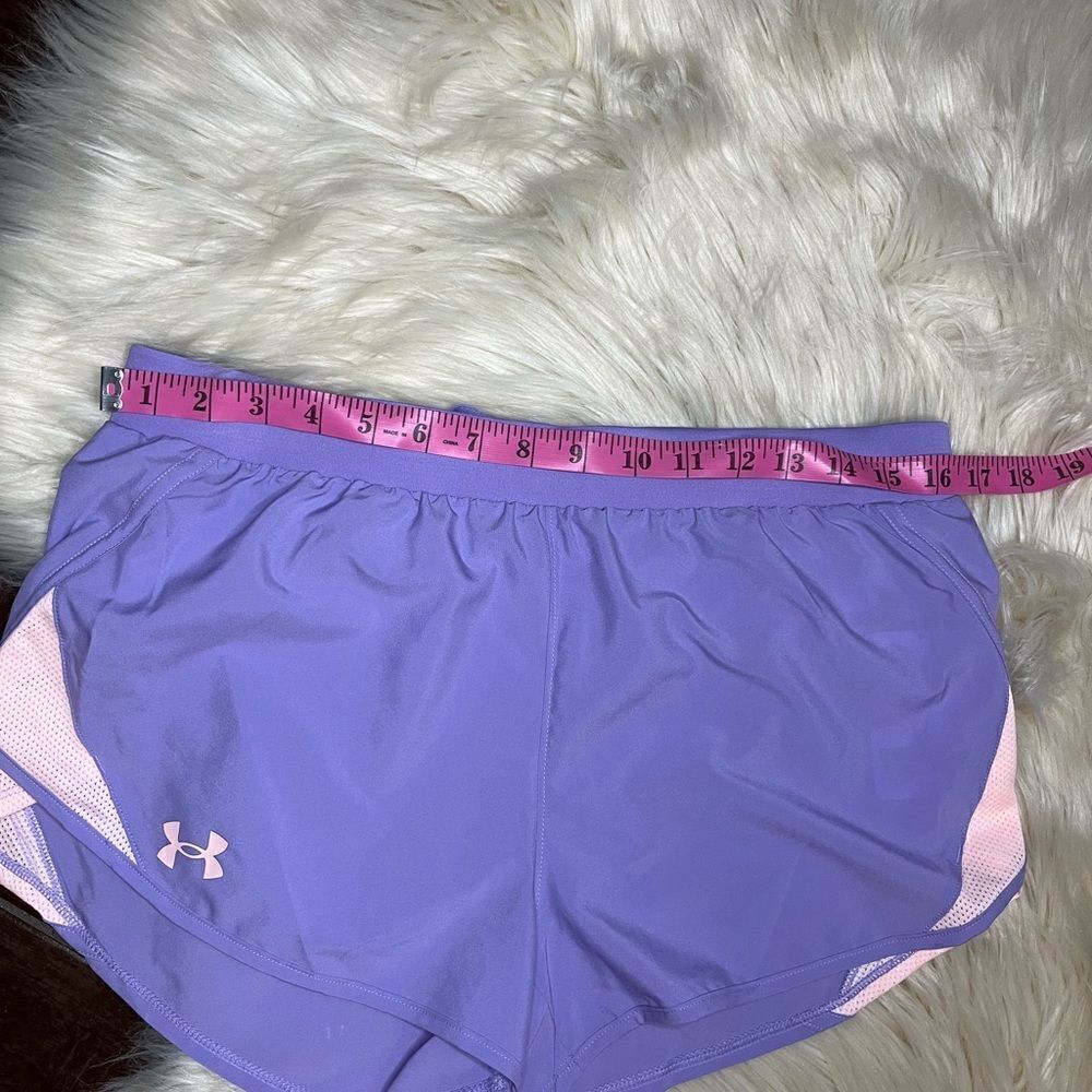 Under Armour Fly by lavender/pink athletic shorts girls XL - Picture 3 of 6